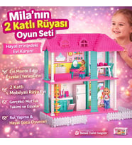 Mila’nın 2 Katlı Rüyası Oyun Evi Seti – Mobilyalı, Eğitici ve Hayal Gücünü Geliştiren Oyun Seti