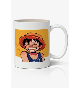 One Piece Monkey D. Luffy Anime Baskılı Beyaz Porselen Kupa Bardak v2