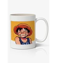 One Piece Monkey D. Luffy Anime Baskılı Beyaz Porselen Kupa Bardak v2