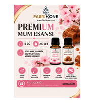 Premium Mum Esansı 5 cc 2'li Set - Japon Kirazı, Karamel - Soya Wax, Parafin, Jel Wax ve Bal Mumu Uyumlu BKFAB2JKKR5