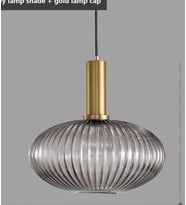 Rsylight Rustik Dekoratif Metal Modern Füme Opal Camlı Tekli  Avize