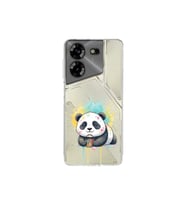 Tecno Pova 5 ile Uyumlu Splash Panda Tasarımlı Şeffaf Silikon Kılıf