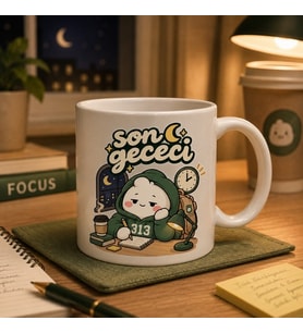 Son Gececi Komik Üniversite Öğrenci Sınav Temalı Seramik Kupa