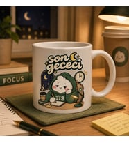 Son Gececi Komik Üniversite Öğrenci Sınav Temalı Seramik Kupa
