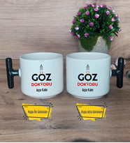 Göz Doktoru Kupa Bardak T Siyah Kulplu Tıp Bayramı Hediyesi