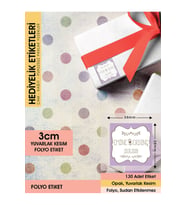 Vintage Etiket Lila Zemin - 3cm - 130 Adet Folyo Sticker