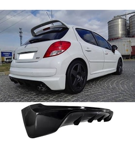 Peugeot 207 Arka Ek Difüzör Siyah Plastik 2006-2014 Arka-difizör-bodykit-ek-karlık