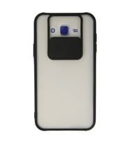 Samsung Galaxy J7 Kılıf Palm Buzlu Kamera Sürgülü Silikon - Siyah