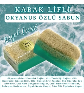 Doğal Kabak Lifli Okyanus Özlü Sabun Cilt Bariyerini Güçlendirir Cilt Tonunu Eşitler Cildi Besler