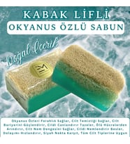 Doğal Kabak Lifli Okyanus Özlü Sabun Cilt Bariyerini Güçlendirir Cilt Tonunu Eşitler Cildi Besler