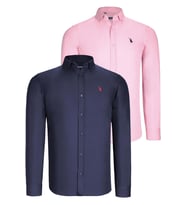 İKİLİ SET G725 DEWBERRY ERKEK GÖMLEK-LACİVERT-PEMBE (Karışık)