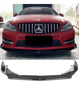 Mercedes W204 Ön Lip Parlak Siyah 3 Prç Brabus Kırılmaya Dayanıklı ABS