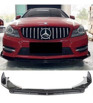 Mercedes W204 Ön Lip Parlak Siyah 3 Prç Brabus Kırılmaya Dayanıklı ABS