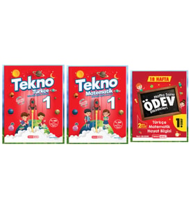 KIRMIZI BEYAZ YAYINLARI 1.SINIF 2.DÖNEM TEKNO TÜRKÇE - MATEMATİK - HAFTA SONU ETKİNLİKLERİ 3'LÜ SET