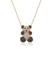 925 Ayar Gümüş Rose Gold Panda Kolye