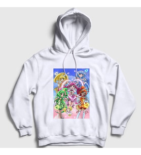 Presmono Unisex Beyaz Precure Pretty Cure Anime Kapüşonlu Sweatshirt 439837tt