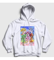 Presmono Unisex Beyaz Precure Pretty Cure Anime Kapüşonlu Sweatshirt 439837tt