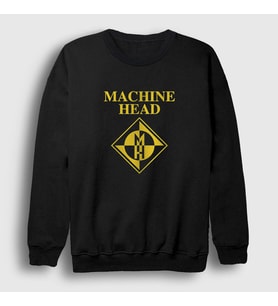Presmono Unisex Siyah Logo Machine Head Sweatshirt 162220tt