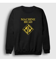 Presmono Unisex Siyah Logo Machine Head Sweatshirt 162220tt