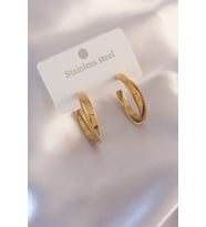 Çelik Gold Renk Sarmal Model Kadın Küpe