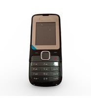 Nokia C2-00 Kasa Nokia C2-00 Uyumlu Full Kasa Siyah Renk Orta Kasa ön kapak Arka Kapak Tuş Takımı Yan Düğmeler