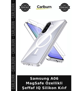 Samsung A06 MagSafe Özellikli Şeffaf IQ Silikon Kılıf Cihaz Koruma Telefon Koruması Kapak