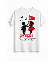 Benim Bayramım – 29 Ekim Cumhuriyet Bayramı DTG Baskılı Beyaz Tişört