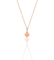 Gümüş rose üç boyutlu minimal yonca modeli kolye SGTL12385YONCA