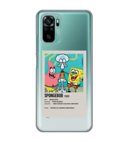 Redmi Note 10/Note 10S Uyumlu Sunger Bob Minimalist Poster Desenli Şeffaf Telefon Kılıfı