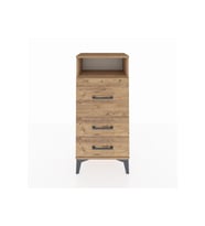 Arges Komodin Tek Raflı 3 Çekmeceli 44x30x96 Çam-Çam