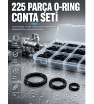 Organizer Kutulu O-Ring Conta Seti 225 Parça Dayanıklı Kauçuk Sızdırmazlık Contaları