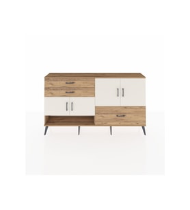 Arges Konsol 3 Raflı 3 Çekmeceli 4 Kapaklı 176x30x99 Çam-Aytaşı/Çam