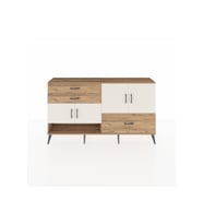 Arges Konsol 3 Raflı 3 Çekmeceli 4 Kapaklı 176x30x99 Çam-Aytaşı/Çam