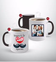 BK Gift Kişiye Özel Babalar Günü Hediyesi Fotoğraflı Sihirli Kupa Bardak-106 (Beyaz)