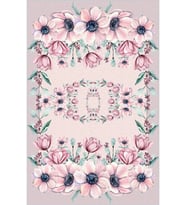 Eliana Home Baskılı, Yıkanabilir Kaymaz Taban Salon Halısı LNA0640 100x150 cm (Pembe)