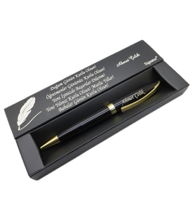 Signator® C401 Siyah Gold Tükenmez Kalem  İsme Özel Kalem  Hediyelik Kalem (Karışık)
