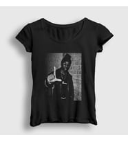 Presmono Kadın Beyaz Harlem Rapper Hiphop Big L T-Shirt 553909tt (Siyah)