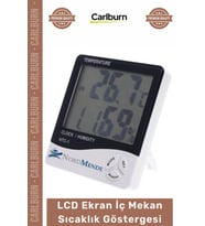 Özel Üretim Dijital Termometre Nem Ölçer Saat Alarm Özellikli LCD Ekran İç Mekan Sıcaklık Göstergesi