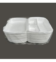 Dağyüce 23/A Tek Kullanımlık Köpük 3 Bölmeli Kapaklı Kase Kutu - 20x24 Cm. - 20 Adetlik 1 Paket