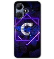İnfinix Hot 30i Kılıf HD Desen Baskılı Kılıf - Dark Neon Yaprak C Harfi