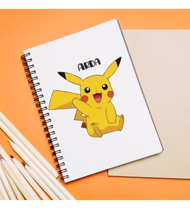 Pikachu Tasarımlı Defter Kişiye Özel