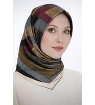 Kristal Eşarp - 06101 (Yeşil-Grı)