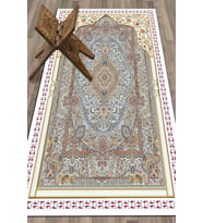 EVDEYA Dijital Baskılı Yıkanabilir Klasik Namazlık Seccade 70x130, SECCADE-32-BEYAZ, (Beyaz)