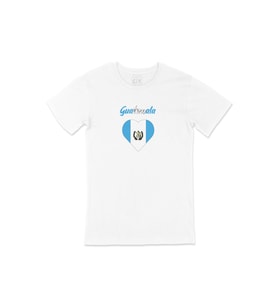 Guatemala Bayraklı Kalpli Tişört (Beyaz)