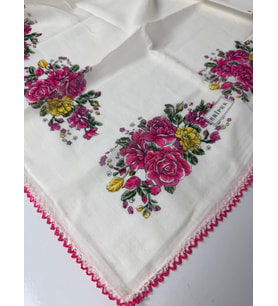 Oyalı Organik Pamuklu Yazma 06085 (Bordo-Krem)