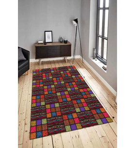 Dijital Baskılı Yıkanabilir Kaymaz Modern Renkli Salon Halısı Mutfak Halısı Yolluk ND-HY-1061 (Çok Renkli)