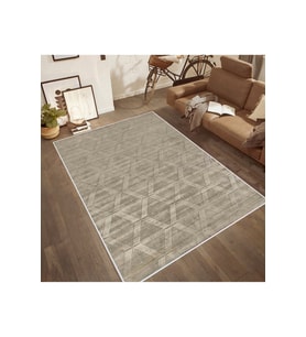 Rovigo Home Dijital Baskı Yıkanabilir Kaymaz Taban Salon Halısı RVG0505 (Bej)