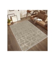 Rovigo Home Dijital Baskı Yıkanabilir Kaymaz Taban Salon Halısı RVG0505 (Bej)