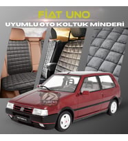 Fiat Uno Antrasit Renk Tay Tüyü Cepli & Terletmez Sırtlı Oto Koltuk Minder Seti - Koltuk Koruma Kılıfı (ÖN & ARKA TAM SET)
