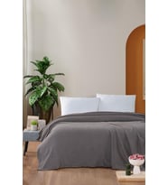 Çift Kişilik Pike Pamuklu Yatak Örtüsü 220x240 Kahve